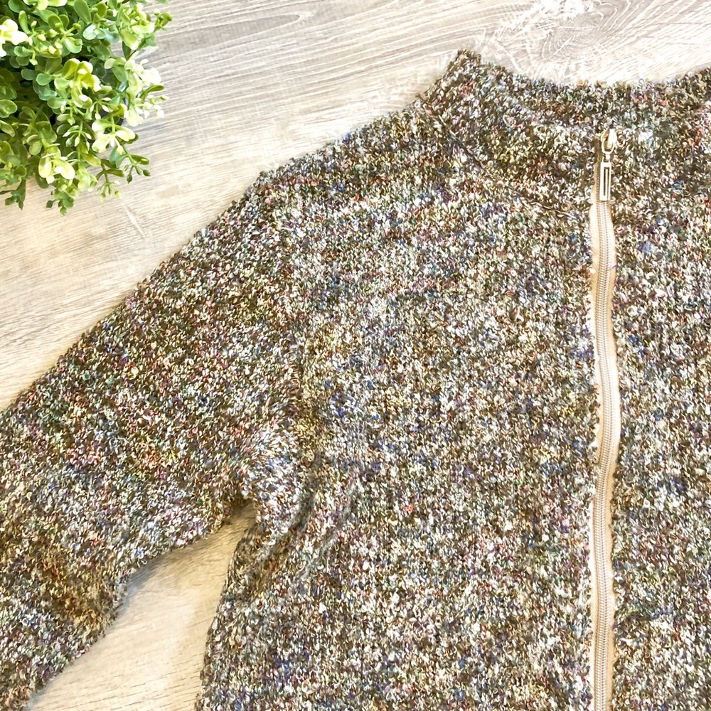 Vintage Multicolor Zip Front Sweater